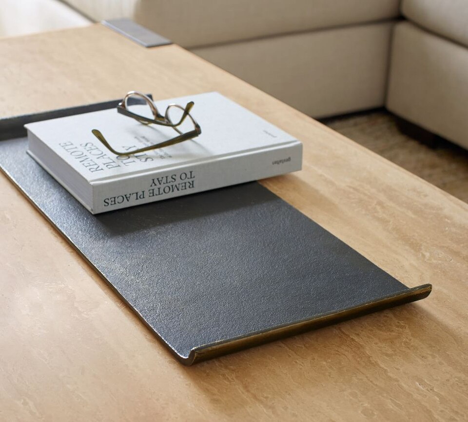 Curved Bronze Handcrafted Metal Tray Pottery Barn Australia